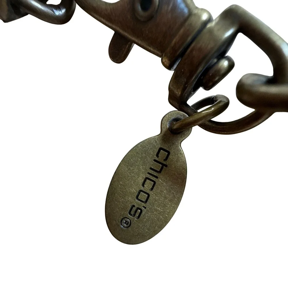 Chico's Stone Medallion Chain Belt Turquoise Purple Boho Western Statement - Picture 7 of 15